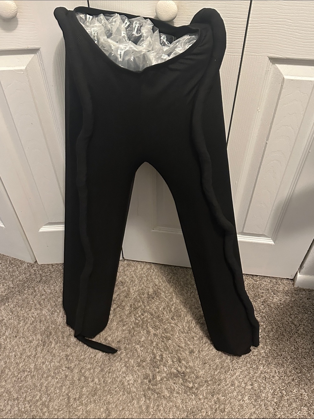 Black Ribbed Unique tube like look  Women's Pants